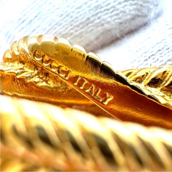 GUCCI vintage twisted sale money clip/key ring charm infinity rope gold GG logo - Picture 7 of 12
